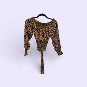 Express Animal Print Off-Shoulder Blouse